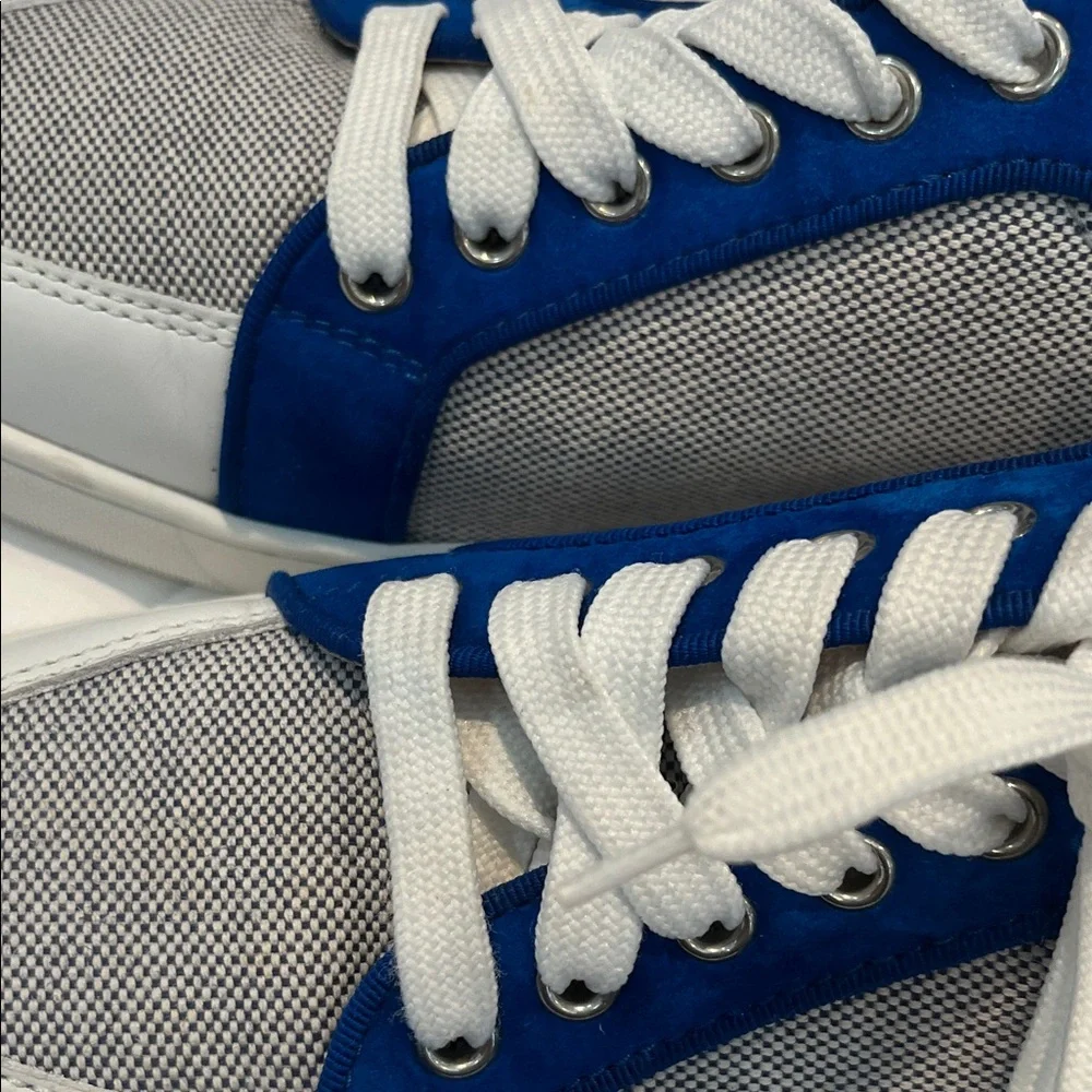 Christian Louboutin White and Blue Men's Athletic Sneakers